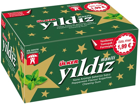 Ulker Yildiz Tugummi Sockerfri Mint 80x1,4g