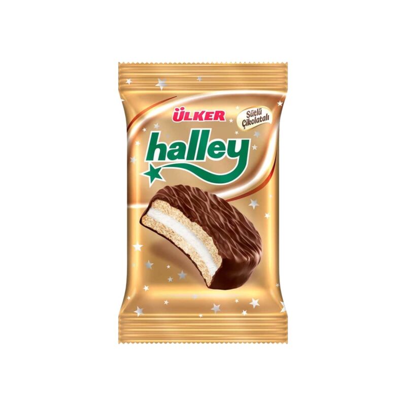 Ulker Halley mjölkchokladöverdragen smörgåskex med marshmallows 30 g